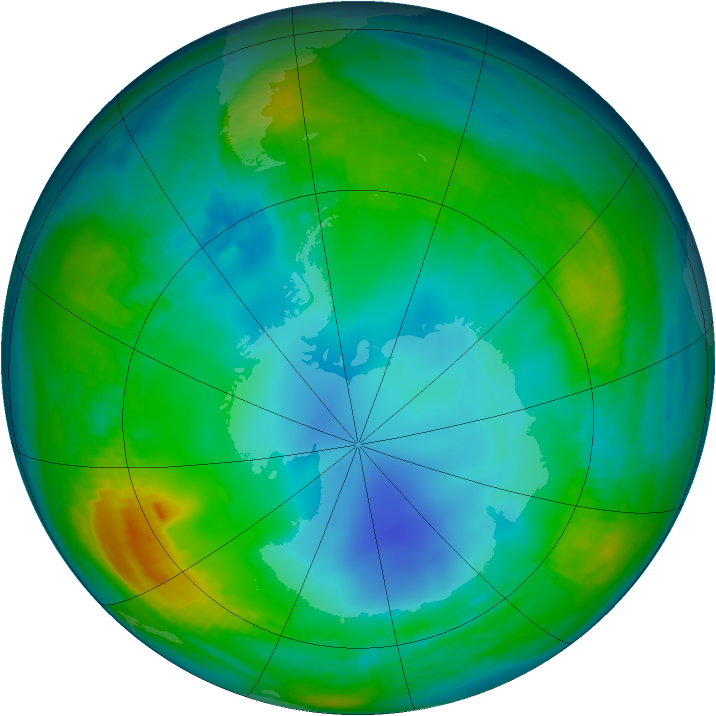 Antarctic ozone map for 28 May 1983